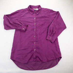 Chico’s Design Purple Button Down Shirt Women’s Large Long Sleeve 0602